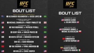 UFC 314 Fight Card